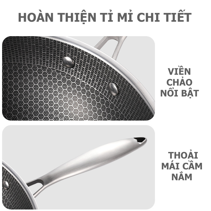 Chảo Chống Dính, Vân Tổ Ong Cao Cấp CREEN CR-NJA30IH Inox SUS304 Dùng Cho Tất Cả Các Loại Bếp - Hàng Chính Hãng