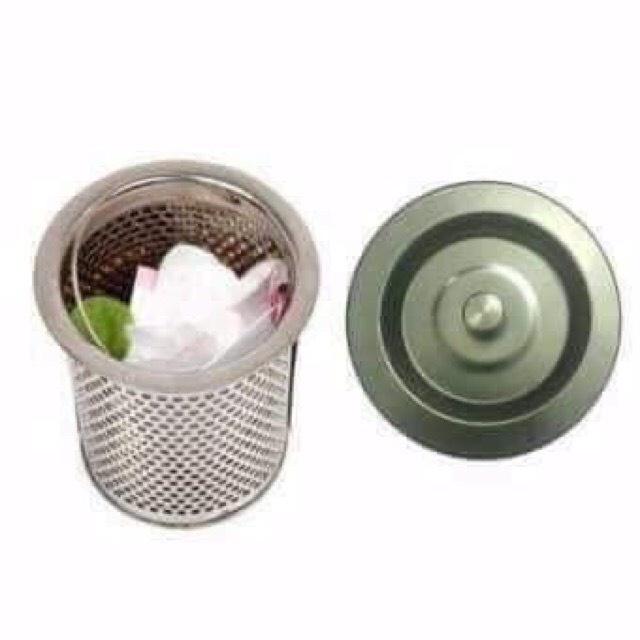 Giỏ lọc rác và nắp chặn rác bồn rửa bát Inox cao cấp