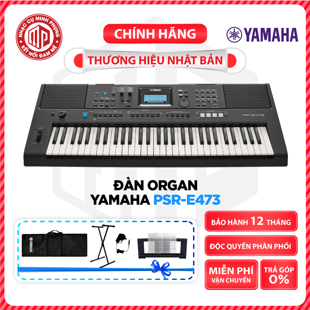 Đàn Organ điện tử/ Portable Keyboard - Yamaha PSR-E473 (PSR E473) - Màu đen - Hàng chính hãng