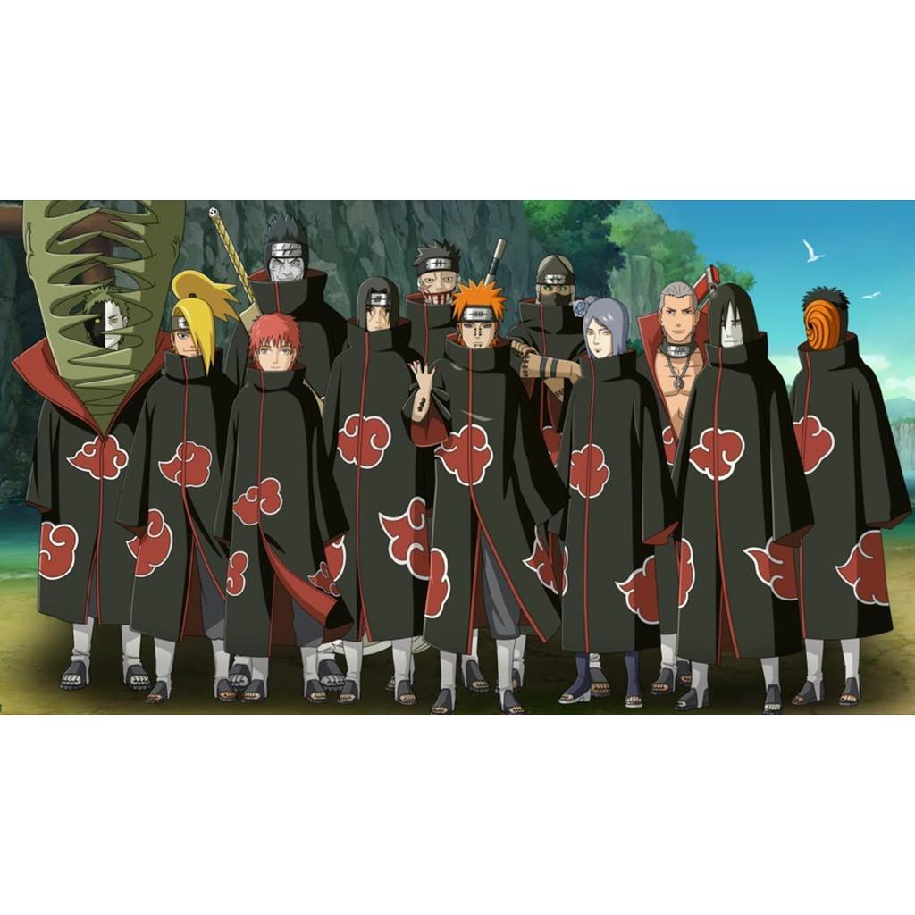 (Có Sẵn) Áo khoác Akatsuki cosplay Itachi hóa trang anime Naruto (HDCOSPLAY)