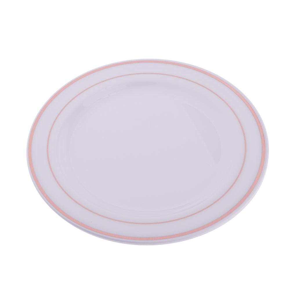 5Pcs Disposable Plastic Dinner Plates Tableware Round Dish 225mm