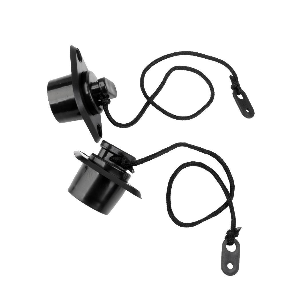 2x Black Marine PVC Scupper Drain Valve Cap Replacement for Inflatable Boat