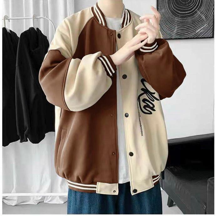 Áo Khoác Bomber Nam Nữ Nút Cài Chất Nỉ Dày Dặn Unisex Phối Màu Họa Tiết Chữ ALKA Cá Tính Phong Cách