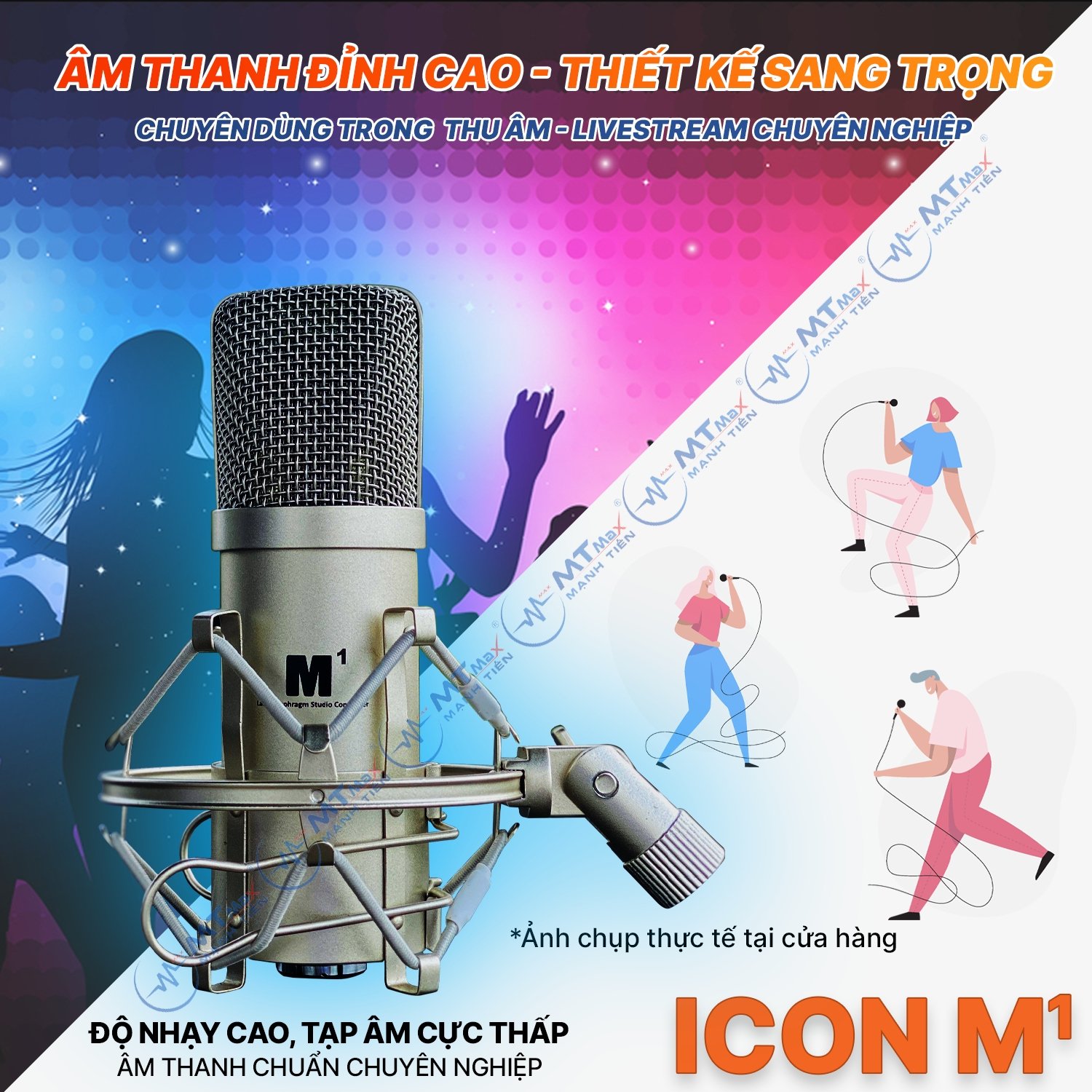 Micro Thu Âm 48V Chính Hãng ICON M1 - Micro LiveStream , Thu Âm Cao Cấp Giá Cực Rẻ, Độ Nhạy Cao, Bắt Âm Tốt, Âm Thanh Sắc Nét Chuẩn Micro Chuyên Nghiệp. Hàng chính hãng