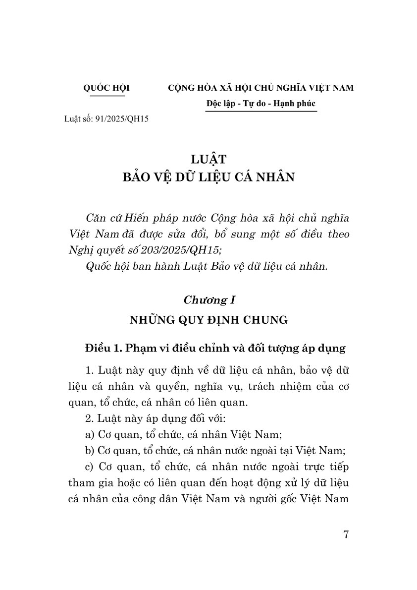 Luật bảo vệ dữ liệu cá nhân năm 2025