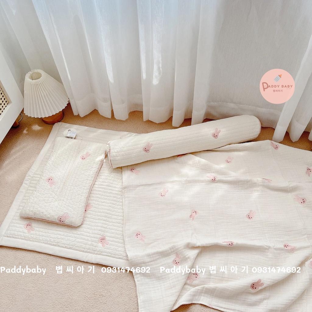 SET CHĂN GỐI NỆM CHEZBEBE HÀN QUỐC CHO BÉ THÊU SHAGOMI MADE IN KOREA