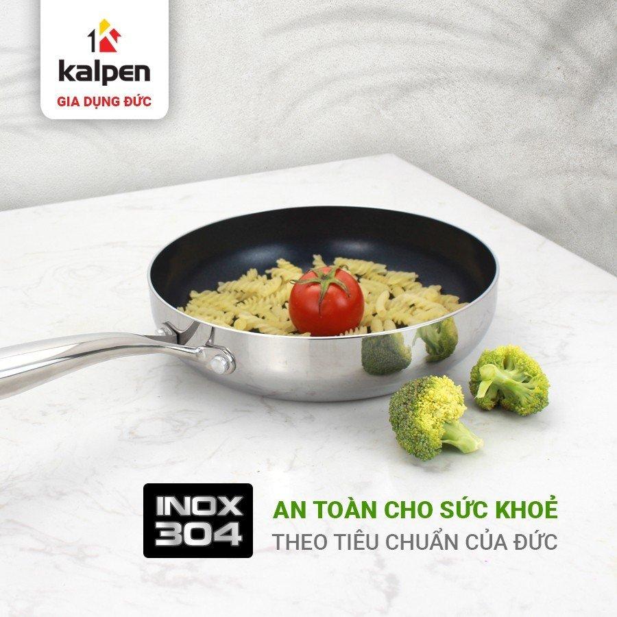 Chảo Chống Dính INOX 304 Cao Cấp 3 Lớp Liền Khối Kazler Size 20-24-26-28cm Hàng Chính Hãng KALPEN-GIA DỤNG ĐỨC