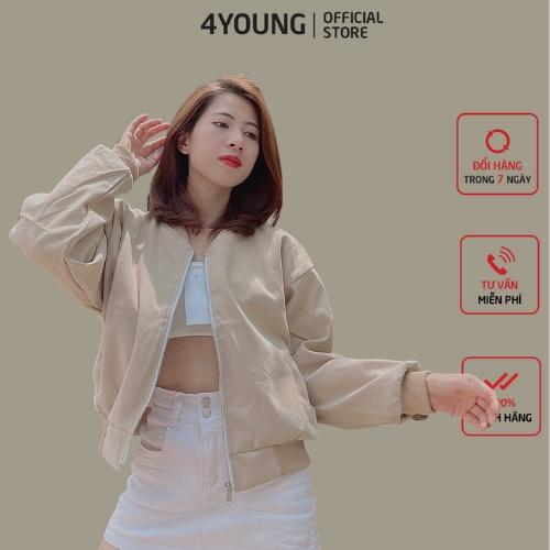 Áo khoác bomber nữ croptop dang lửng