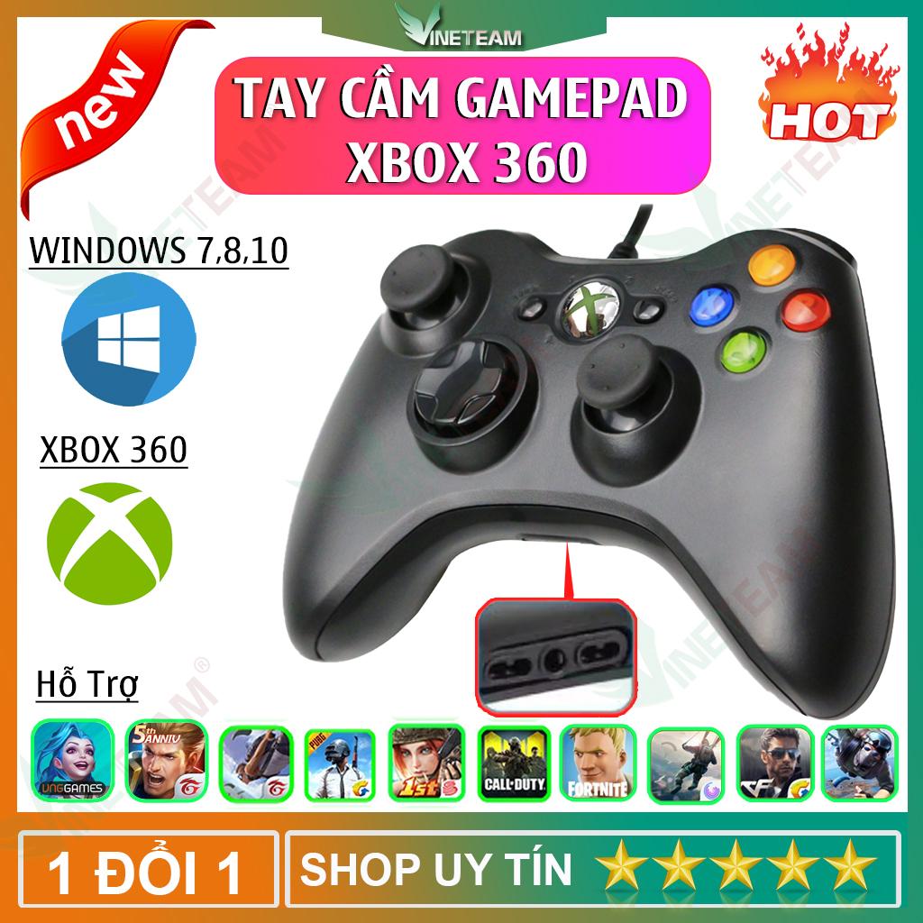 Tay Cầm Chơi Game PC VINETTEAM Xbox 360 Chuyên Dùng Cho PC laptop TVbox - Chơi F04 Full Skill - Hỗ Trợ Rung Khi Chơi Game Chơi FIFA Online 03 Rồng Đen 10 - Hàng Chính Hãng