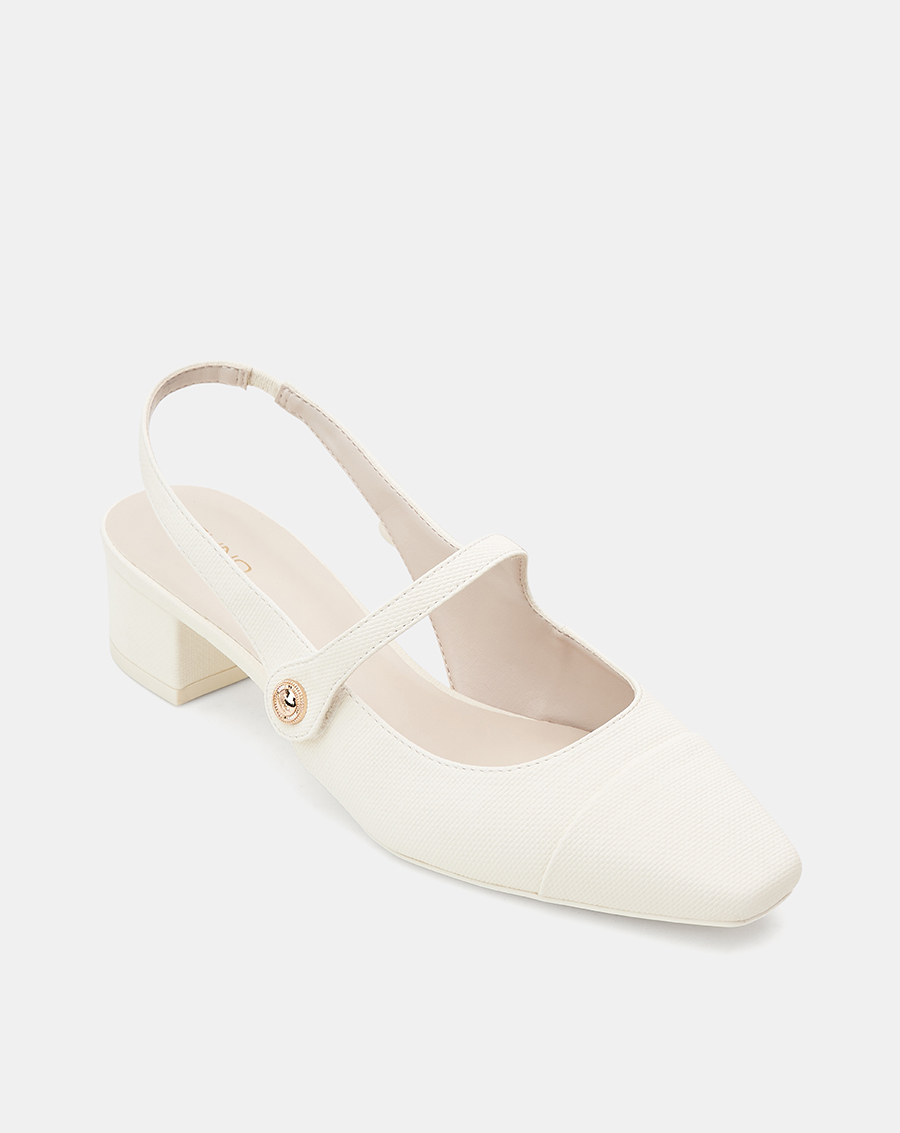 Giày Cao Gót Nữ 5cm Thời Trang JUNO Giày Cao Gót Slingback Gót Vuông Phối Toecap Và Khóa Trang Trí CG05136