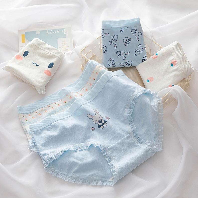 Quần lót nữ cotton cotton giấy thỏ xanh 8015