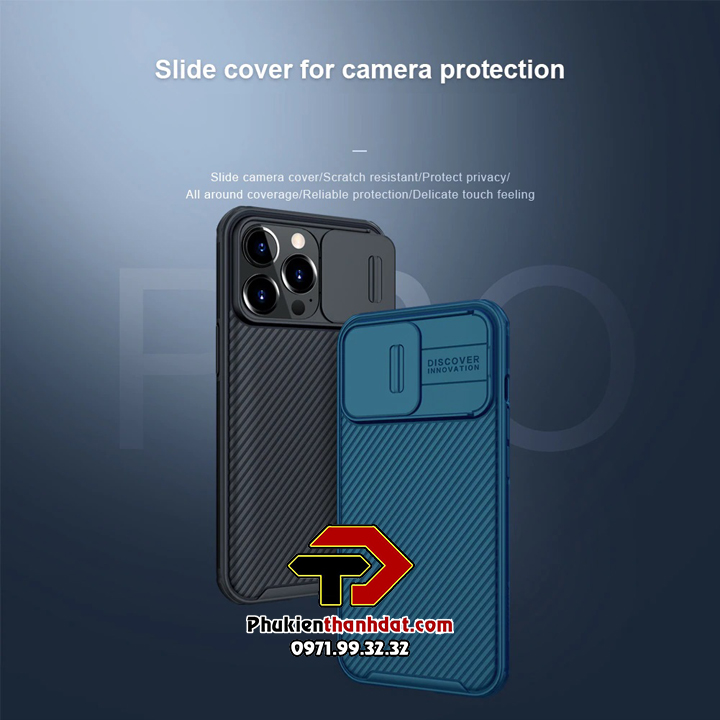 Ốp lưng bảo vệ Camera cho iPhone 14 Pro Max chính hãng NILLKIN CamShield chống sốc - Hàng chính hãng