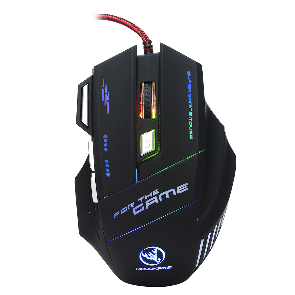 HXSJ S300 Ergonomic Wired Gaming Mouse Colorful Breathing Light Gaming Mouse with Adjustable DPI for High-end Players