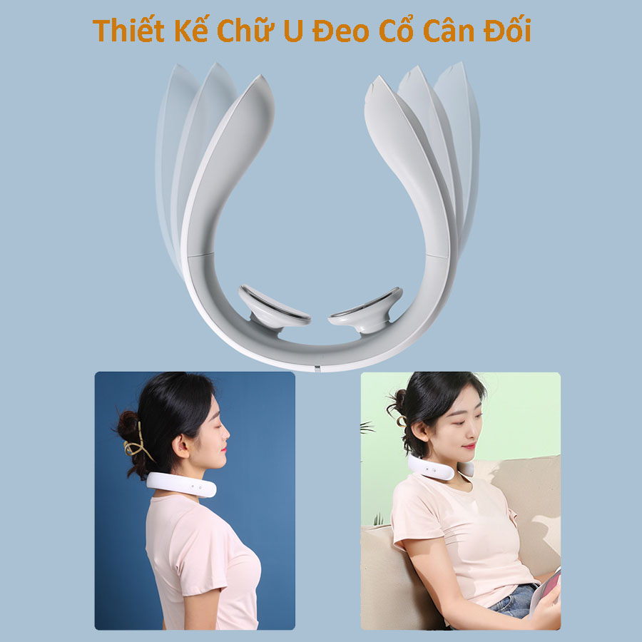 Máy Massage Cổ VISPO VP-CV23 sử dụng công nghệ EMS tiên tiến và nhiệt ấm giúp thư giãn, giảm nhức mỏi cổ