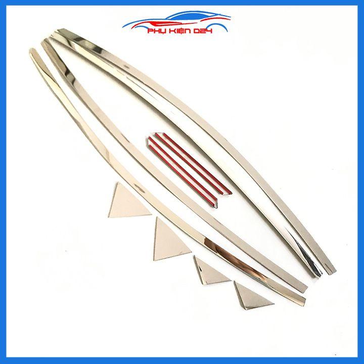 Bộ nẹp viền chân kính cong kính Hyundai Elantra 2016-2019 Inox sáng bóng chuẩn form xe