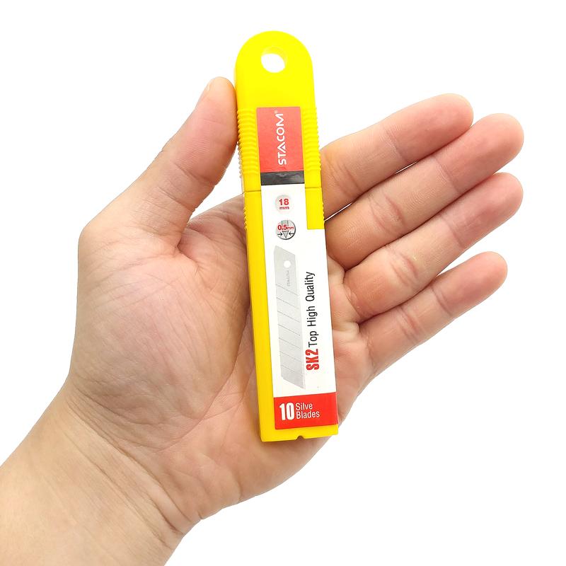 Hộp 10 Lưỡi Dao Rọc Giấy Lớn - Stacom E2018