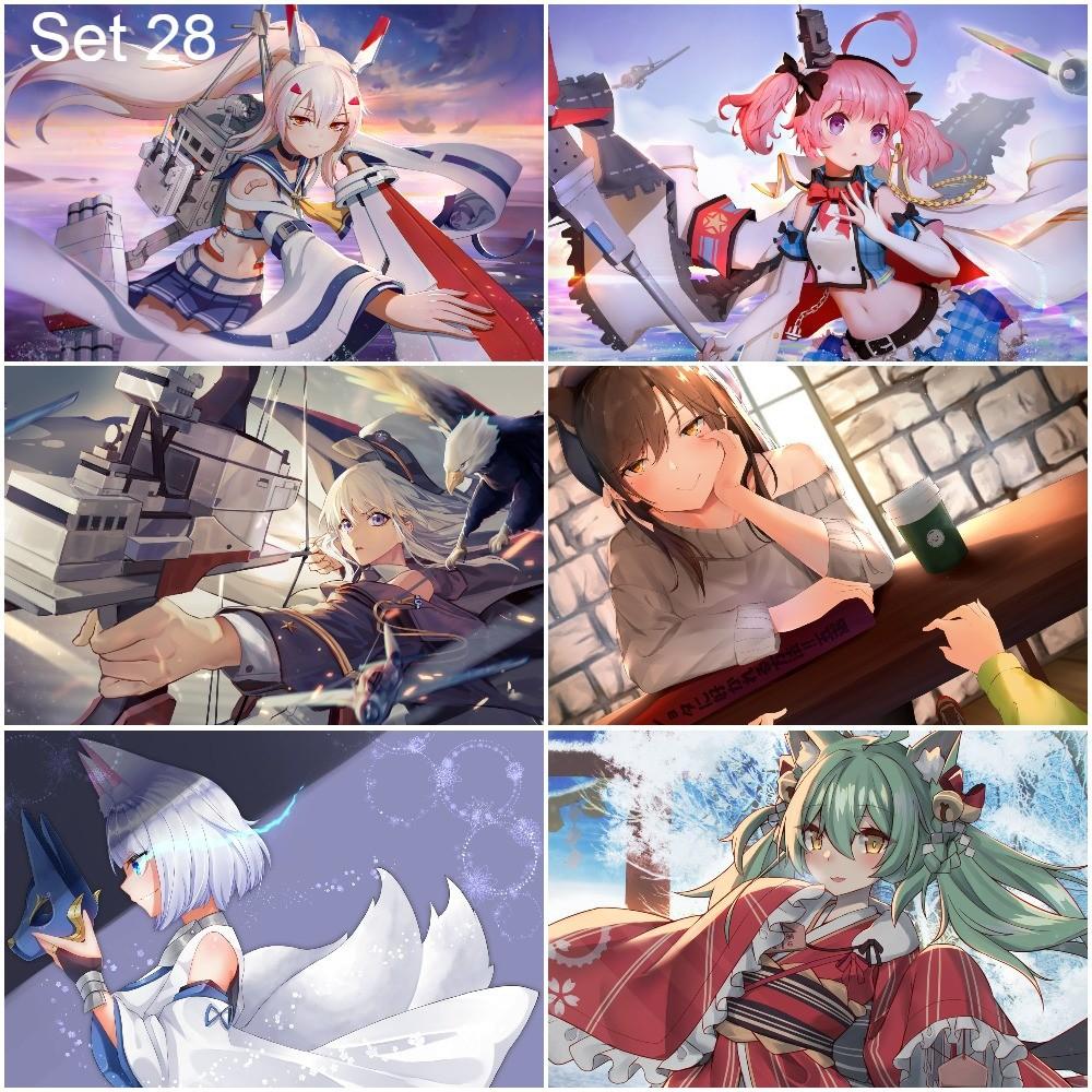 Bộ 6 Poster game Azur Lane (4) (bóc dán) - A3,A4,A5