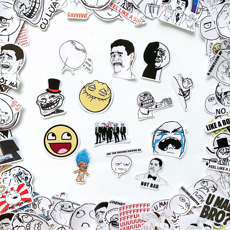 Bộ 20 Sticker Chủ Đề Troll Face Meme (2020) Hình Dán Chống Nước Decal Chất Lượng Cao Trang Trí Va Li Du Lịch, Xe Đạp, Xe Máy, Laptop, Nón Bảo Hiểm, Máy Tính Học Sinh, Tủ Quần Áo, Nắp Lưng Điện Thoại