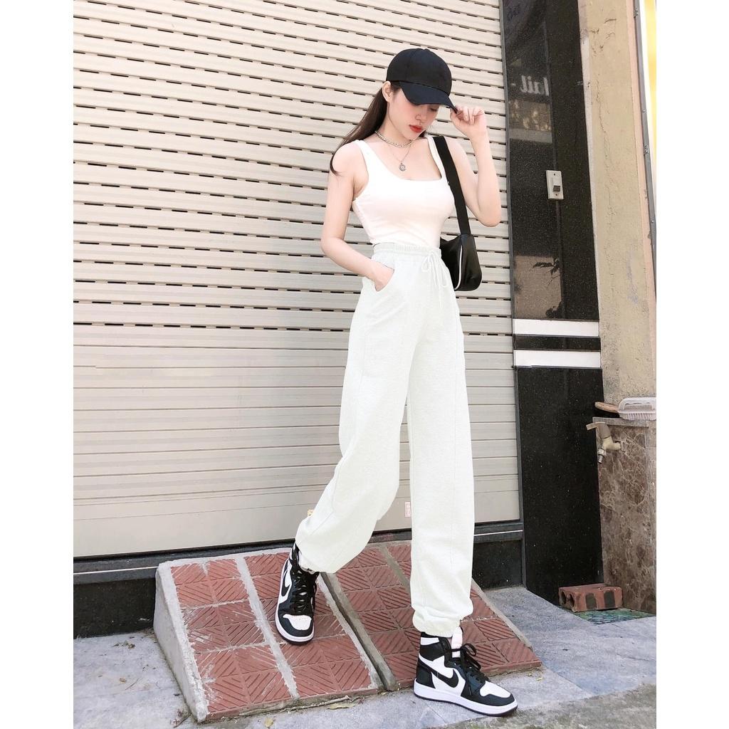 Quần Jogger Nữ Cạp Chun Bo Gấu Vải Nỉ Thun Da Cá ZoZo_UNISEX