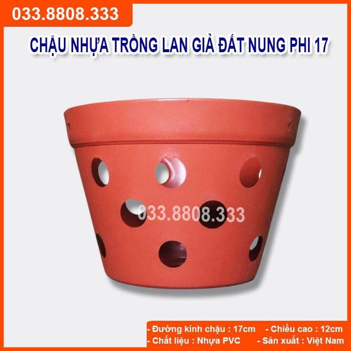 10 Chậu Nhựa Trồng Lan Giả Đất Nung Phi17 - Chậu Có Lỗ Thoát Nước