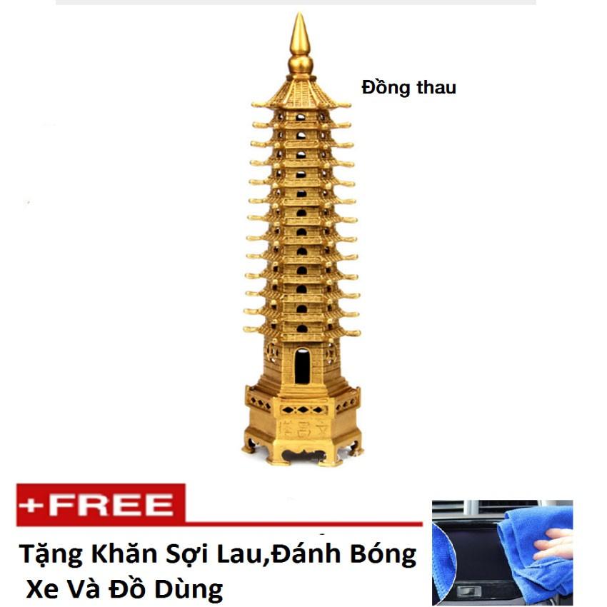 Tháp văn xương bằng đồng 13 tầng cao 30cm 206573206275- tặng khăn lau