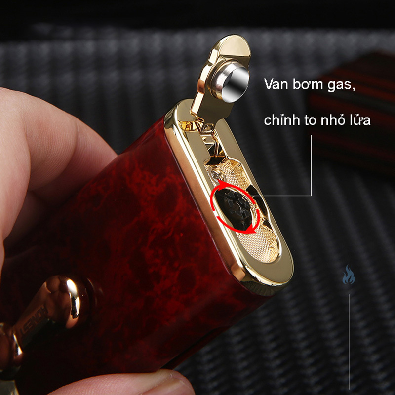 Hộp Quẹt Bật Lửa Gas Honest BCZ-802 Khò 2 Tia Lửa Chéo Mạnh Mẽ Nhìn Rõ Lượng Ga Bên Trong - Nhiều Màu