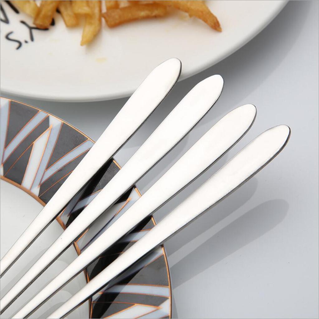 Long Handle Stainless Steel Stirring Spoon Milkshake Drinks Tea Coffee Spoon