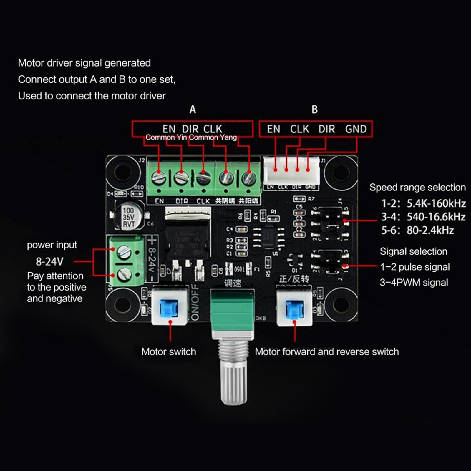 Stepper Motor Driver Controller Speed Regulator PWM Pulse Signal Generator Module for Stepper Motor Controller Board