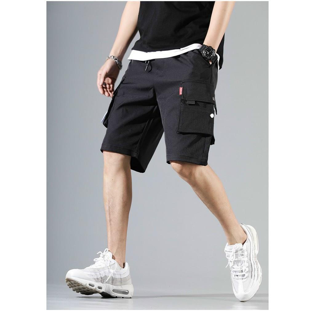 &lt;FREE SHIP&gt; Quần short túi hộp unisex vải kaki co giãn (d.n.l.k.e)