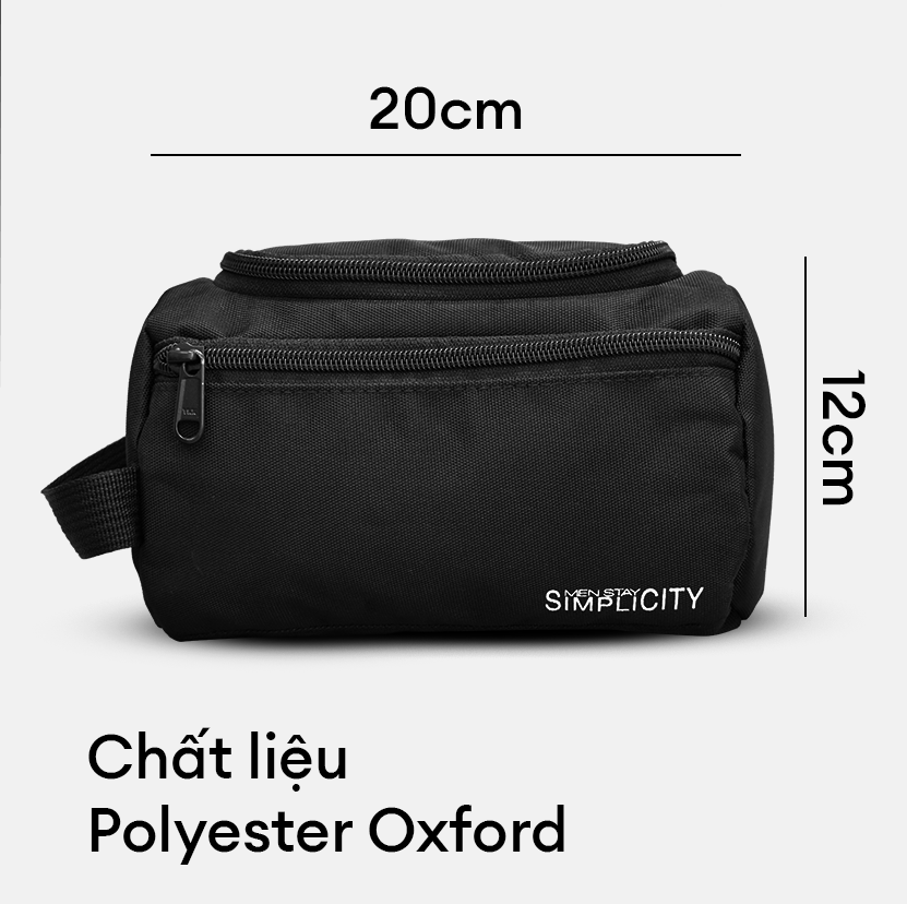 Túi tinh tế Men Stay Simplicity đựng đồ dùng cá nhân, mỹ phẩm, đi tập gym, du lịch, công tác cho nam vải Polyester Oxford Men Stay Simplicity