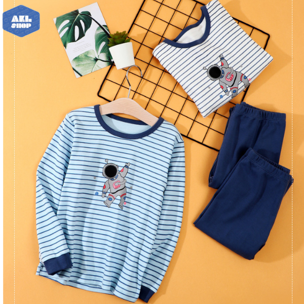 Bộ thun dài tay bé trai size đại, đồ bộ thu đông cho bé trai 5 đến 14 tuổi nặng 25 đến 52kg hàng Quảng Châu cao cấp