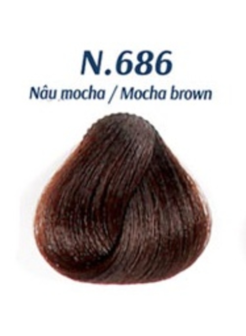 Nhuộm Phủ Bạc Cao Cấp Siêu Dưỡng,Tự Nhiên - Lavox 40 ML - N.686-Mocha Brown-Nâu Mocha