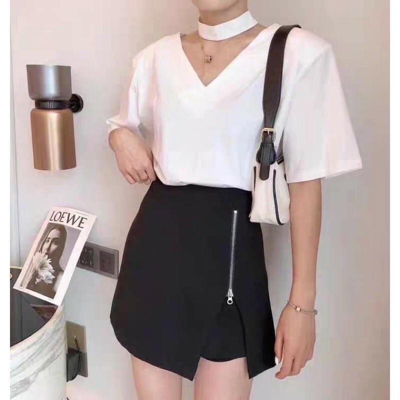 Chân váy xẻ cạnh khoá siêu hót siêu tôn dáng