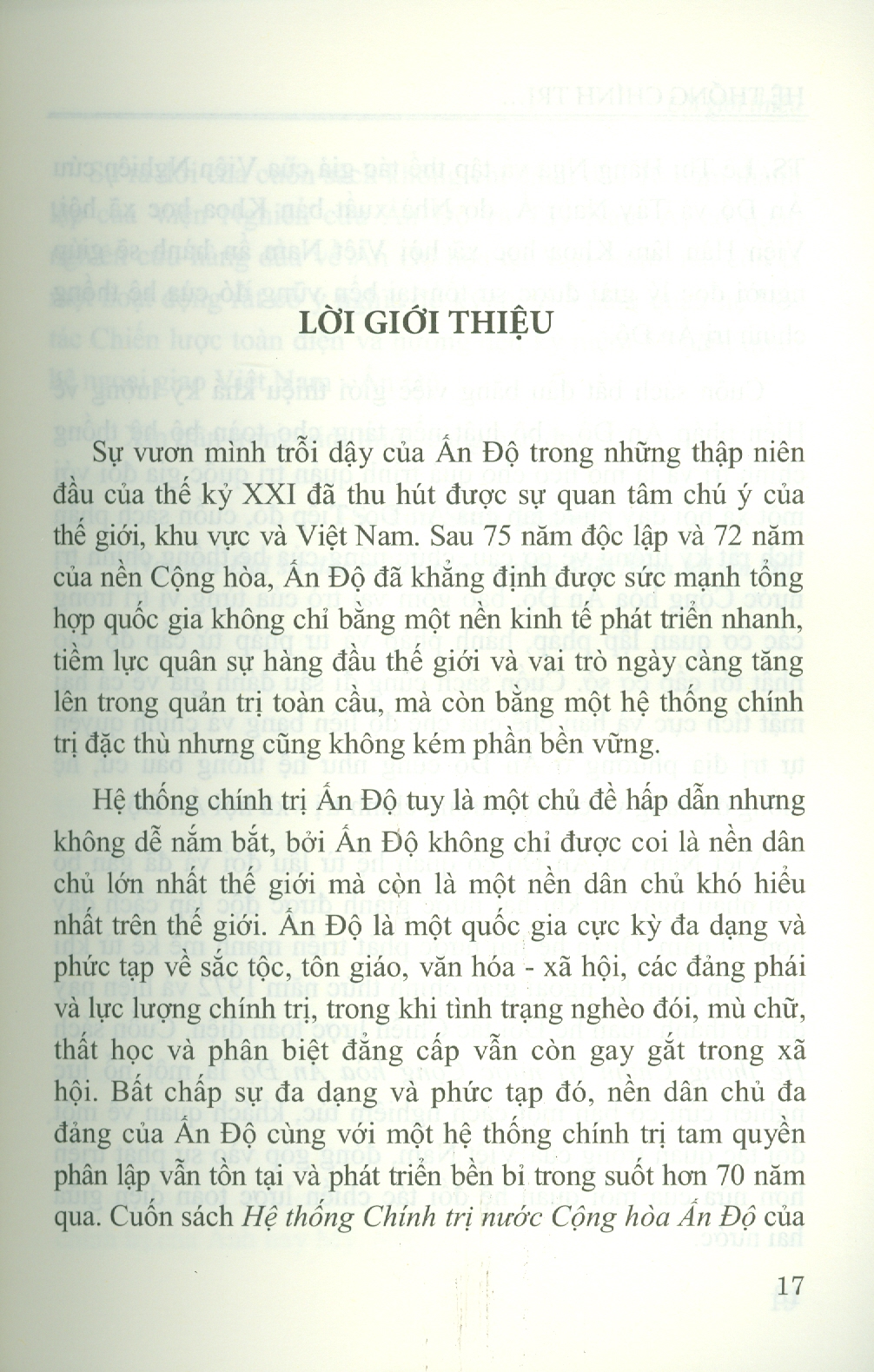 Hệ Thống Chính Trị Nước Cộng Hòa Ấn Độ