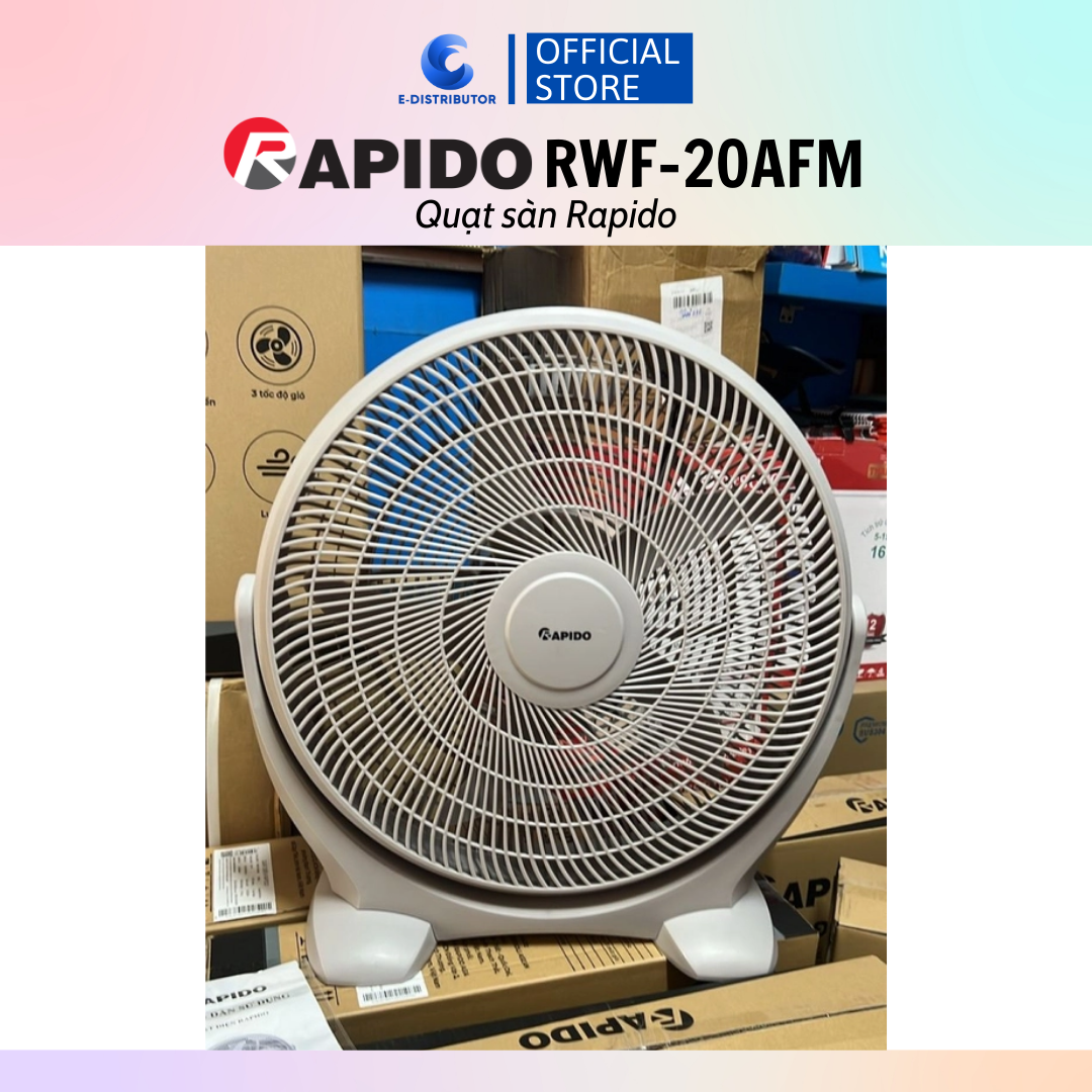 Quạt sàn Rapido RWF-20AFM (Công suất 60W) - Hàng chính hãng - Điện áp: ~ 220V – 240V/ 50 Hz - Công suất: 60W