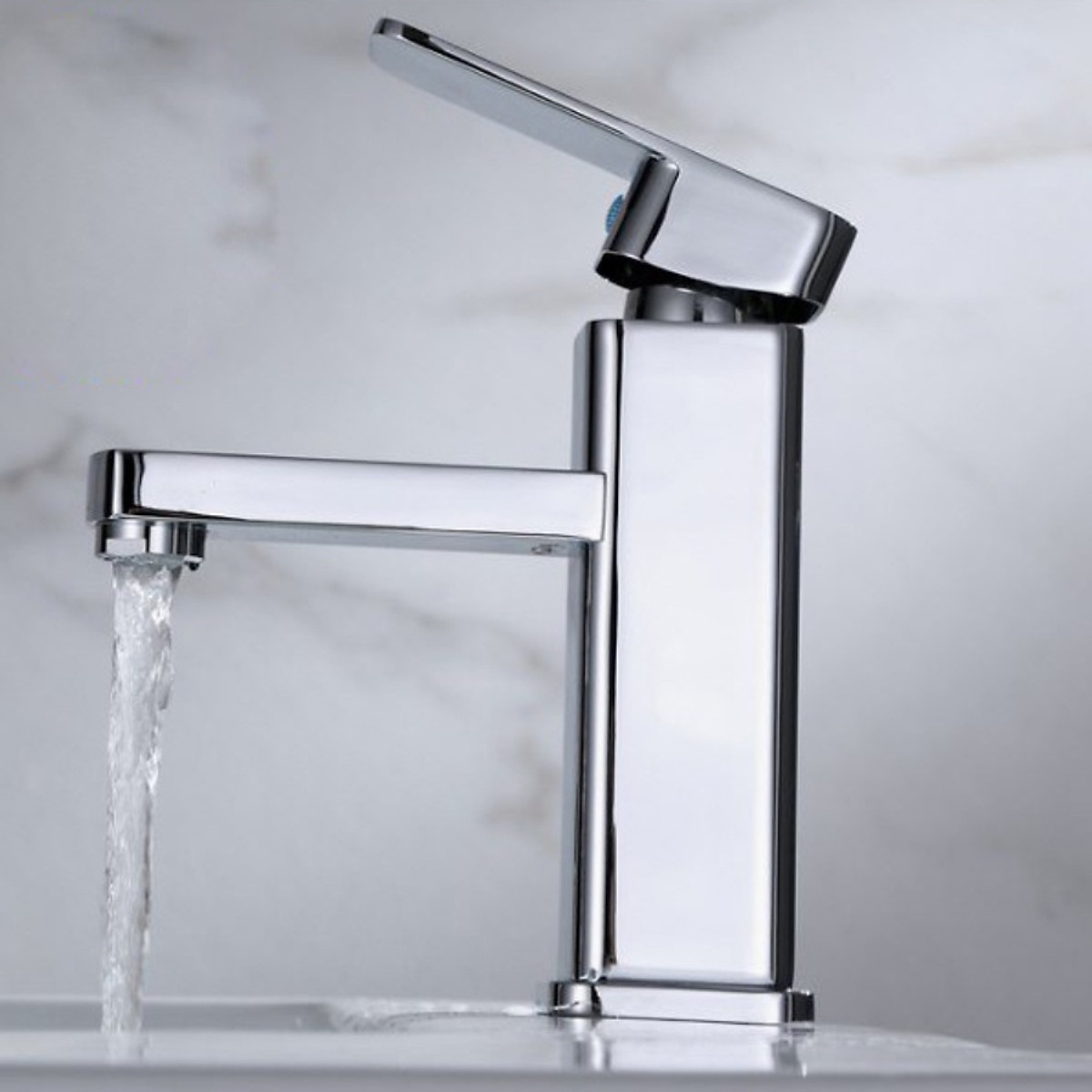 Vòi lavabo chậu rửa mặt vuông inox 304 SNL41 tặng đôi dây cấp nước inox