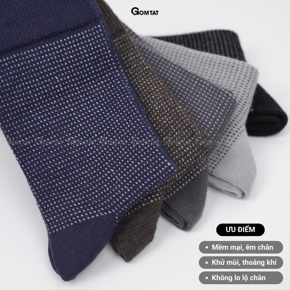 Tất Giày Tây Nam Cổ Cao GOMTAT Chất Liệu Cotton Cao Cấp Êm Chân Thoáng Khí - TATGIAYTAY01-1DOI