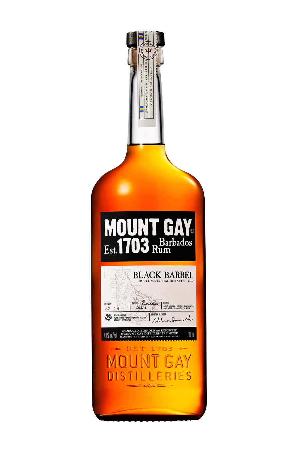 Rượu Rum Mount Gay Black Barrel 43% 1x0.7L