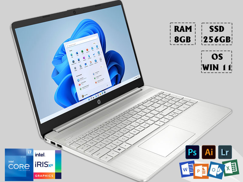 Laptop HP 15s-fq5145TU (76B24PA) (i7-1255U | 8GB | 256GB | Intel Iris Xe Graphics | 15.6' FHD | Win 11) - Hàng Chính Hãng