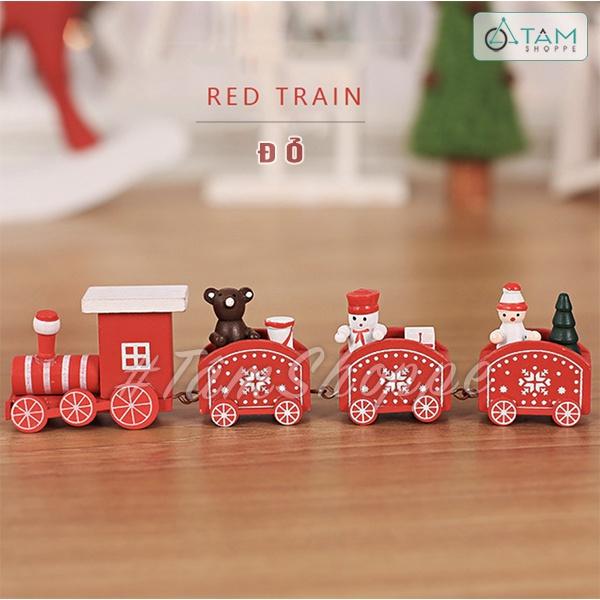 Mô hình đoàn tàu xe lửa Giáng sinh 3 toa hộc thoại D20cm