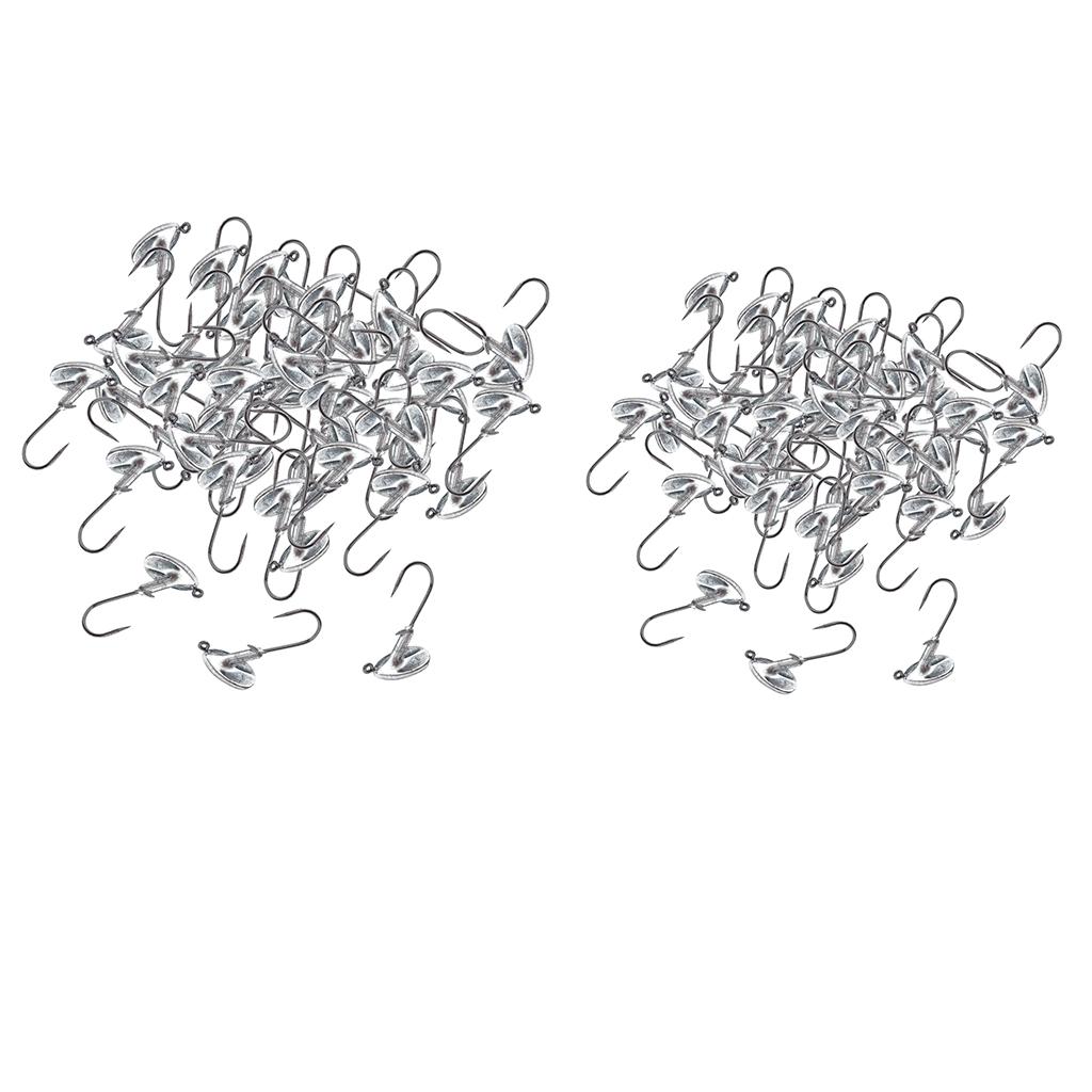 50pcs Tumbler Lead Head Fishing Hooks Jig Bait for Soft Lure Fishinghook 5g