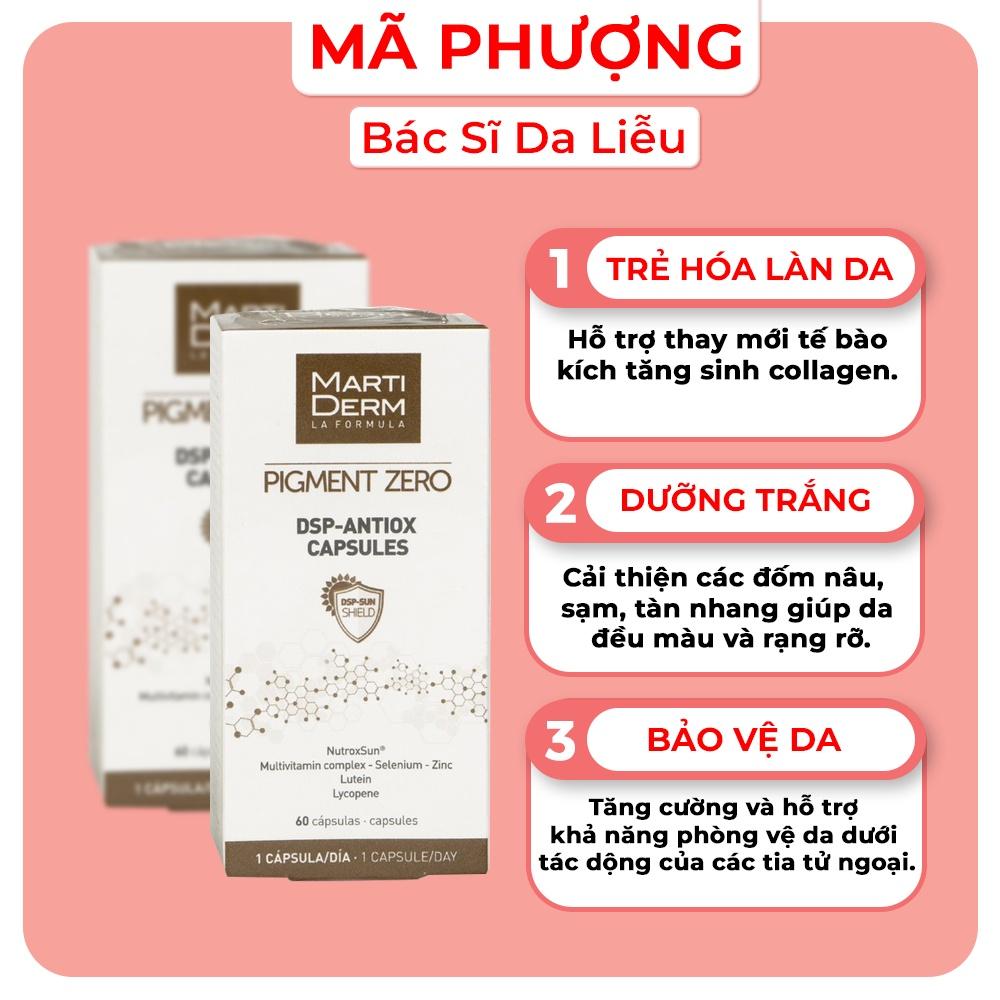 Viên Uống Chống Nắng, Làm Sáng Da - MartiDerm Pigment Zero Anti Oxidant 60 viên