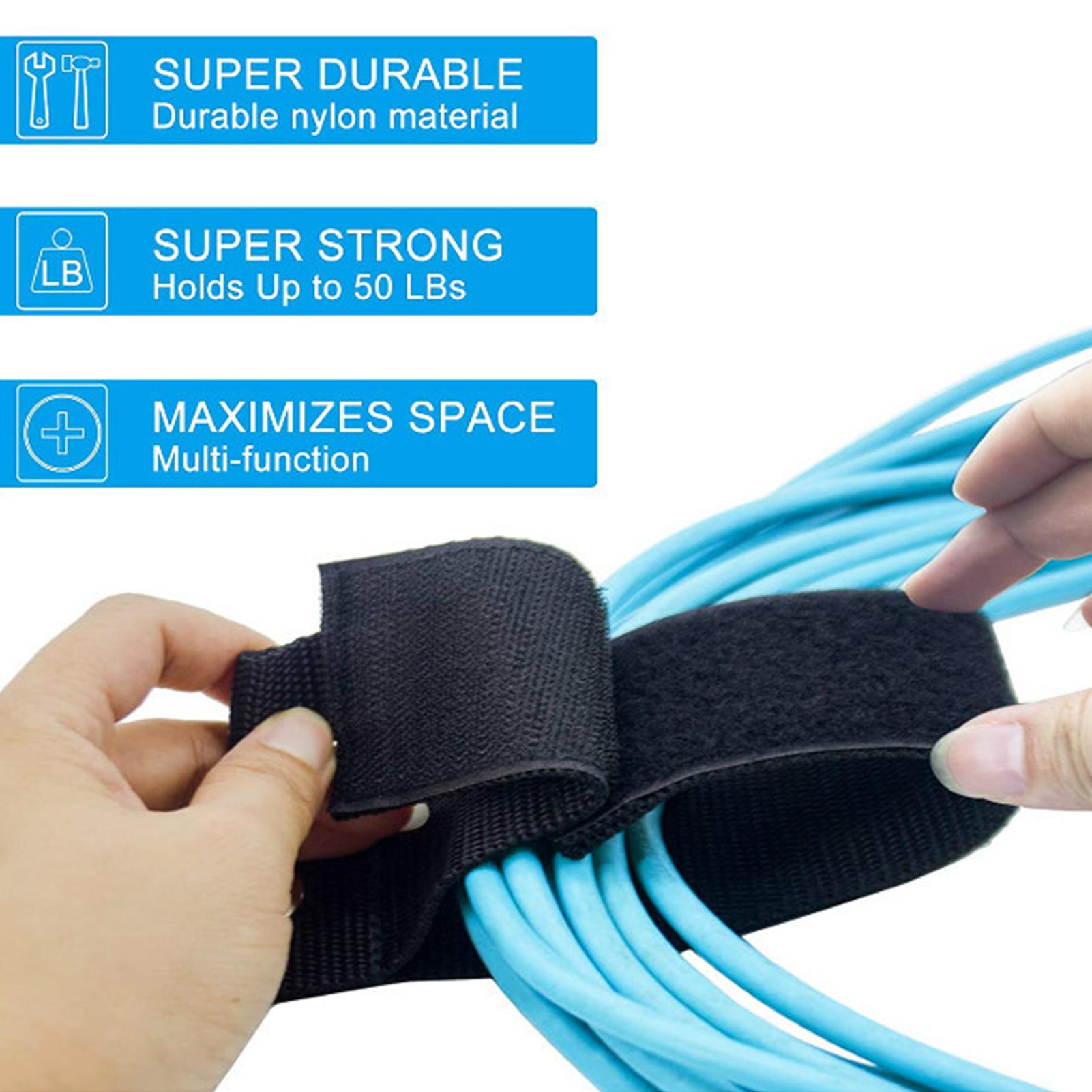 6 dây buộc cáp bằng Nylon bền chắc có móc và vòng có thể điều chỉnh