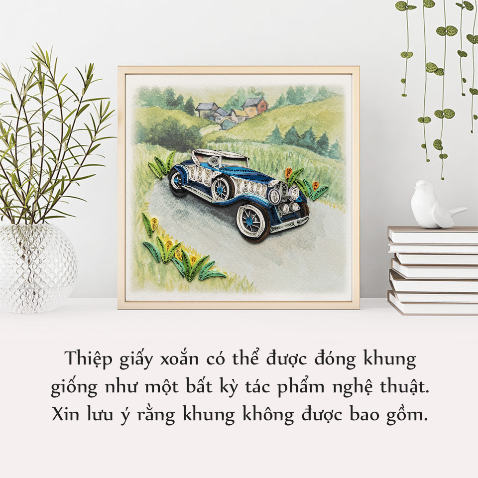 Thiệp Giấy Xoắn - Xe Hơi Cổ - ZC295