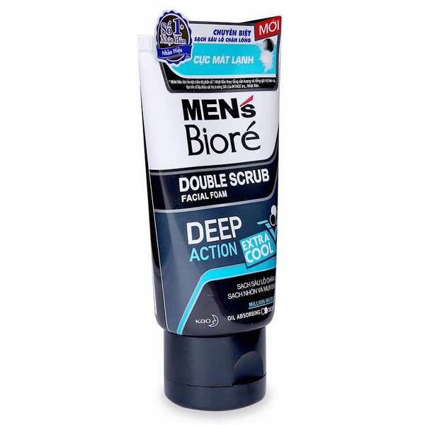 Sữa Rửa Mặt Men's Biore Tác Động Kép Sạch Sâu Cực Mát Lạnh (50g)