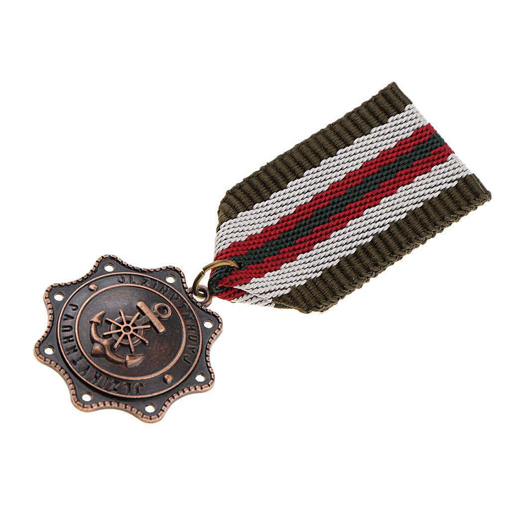 4Pack Vintage Style Geometric Pendant Medal Mens Uniform Badge Brooch Pin