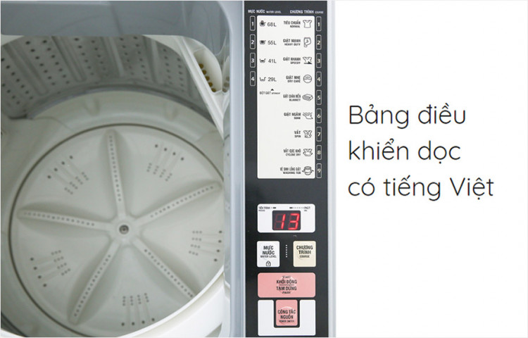 Máy giặt AQUA AQW-S90CT H2 Bảng điều khiển dọc, có tiếng Việt