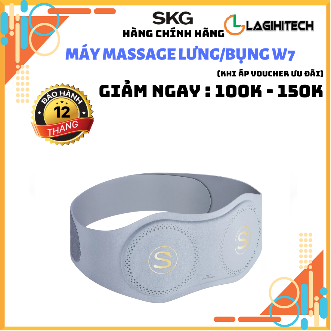 Đai massage lưng và bụng SKG W7 - Hàng Chính Hãng