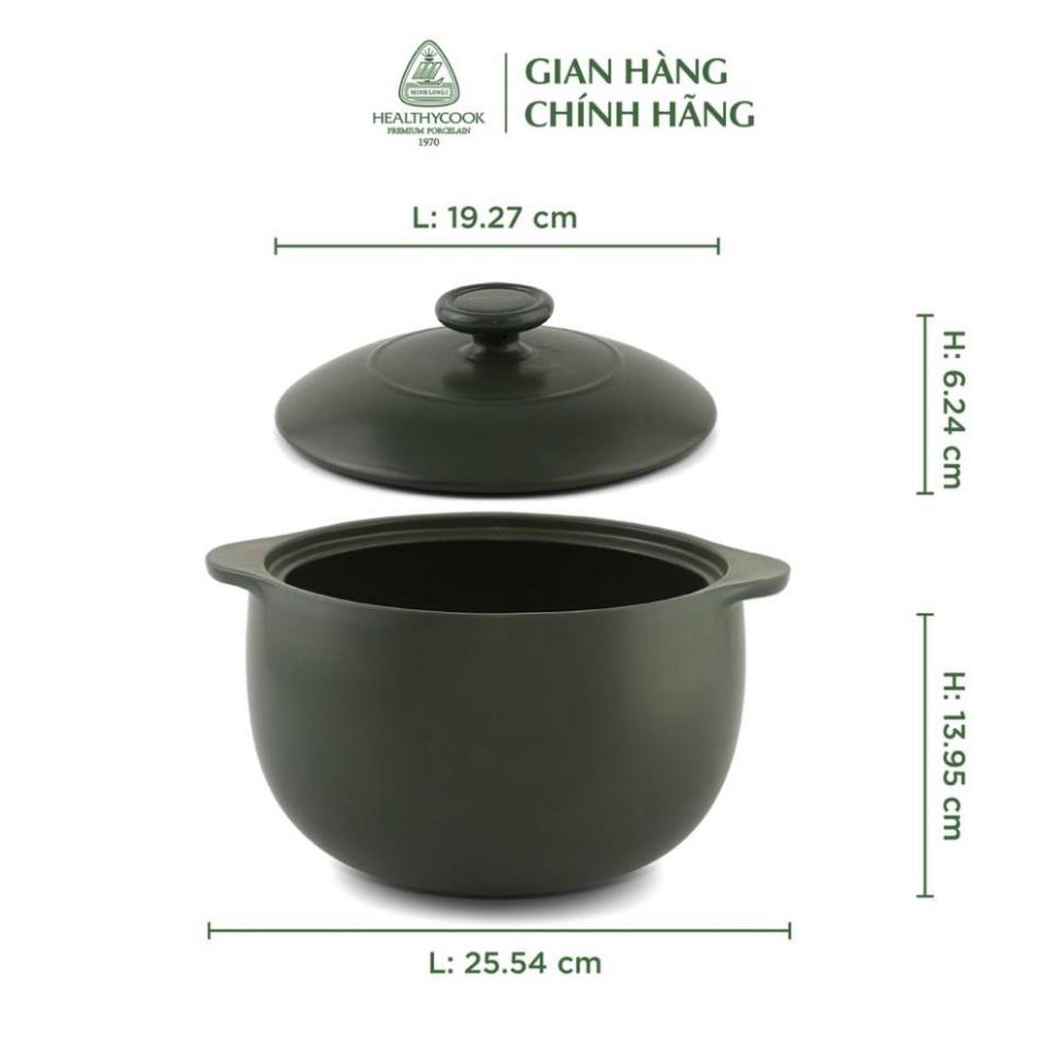 Nồi Sứ sinh dưỡng Minh Long Healthy Cook Vesta 3.0L - dành cho bếp điện , đồ sứ thời thượng dân dụng thông