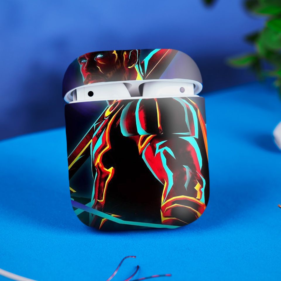 Miếng dán skin chống bẩn cho tai nghe AirPods in hình siêu anh hùng - SAH0047 (bản không dây 1 và 2)